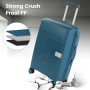 Travelhouse 3 Piece Checked Hard Shell Luggage Set Lightweight Suitcase with Lock and Spinner Wheels,Peacock blue