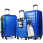 NiceTravel Luggage Set (20/24/28 inch),Hard-shell suitcase with Cup Holder(20"), Combination Locks & 360° Spinner Wheels, Blue