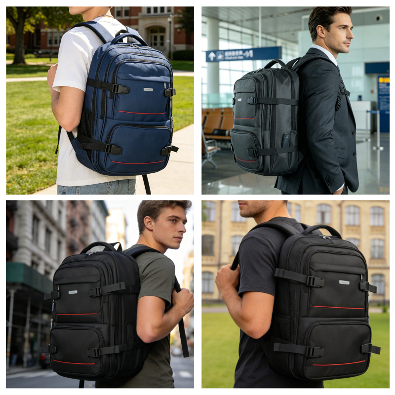 Smicure Travel carry on Backpack Laptop Business 19 Inch Business Anti Theft Slim Sturdy College School Computer Bag.Black