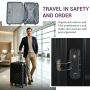 NiceTravel 4-Piece Hardside Luggage Set,Lightweight suitcase with TSA Locks & Double Spinner Wheels, Black
