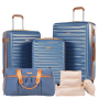Hardside Luggage Sets 3 Piece, Hardshell Suitcase TSA Lock Spinner Wheel with Travel Duffle Bag and 4 Packing Cube.Blue