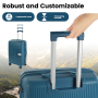 Travelhouse 3 Piece Checked Hard Shell Luggage Set Lightweight Suitcase with Lock and Spinner Wheels,Peacock blue