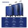 Smicure Luggage Sets 3 Piece with Spinner Wheel, Hardside Suitcase Set with TSA Lock, Lightweight Travel Luggage for Men and Women, Blue
