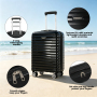 Smicure Carry On Luggage Sets 3 Piece with Spinner Wheel, Hardside Lightweight Business Suitcase with College Backpack and Travel Essentials, Black