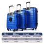 NiceTravel Luggage Set (20/24/28 inch),Hard-shell suitcase with Cup Holder(20"), Combination Locks & 360° Spinner Wheels, Blue