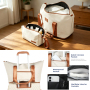 5-Piece Luggage Set, Hard Shell Suitcases with Spinner Wheels,TSA Lock,Travel Tote Bag & Cosmetic Pouch, Creamy White