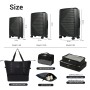 Luggage Sets 3 Piece with Spinner Wheel, Hardside TSA Suitcase Set with Travel Duffle Bag and 4 Packing Cube, Lightweight Travel Luggage for Men and Women, Black