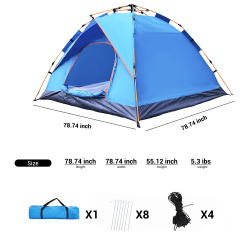 Forest Myth 2 Person Instant Camping Tent, Auto Setup Pop Up Tent for Camping/Hiking/Travel, Blue