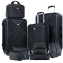 Tripcomp 11 Piece Hardshell Luggage Set, 20/24/28 Inch Carry On Spinner Suitcase with Packing Cubes Toiletry Bag, Lightweight Durable Travel Suitcase Smooth Rolling Wheels,Black