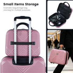 Tripcomp 11 Piece Hardshell Luggage Set, 20/24/28 Inch Carry On Spinner Suitcase with Packing Cubes Toiletry Bag, Lightweight Durable Travel Suitcase Smooth Rolling Wheels,Pink
