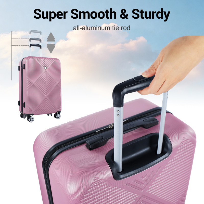 Tripcomp 11 Piece Hardshell Luggage Set, 20/24/28 Inch Carry On Spinner Suitcase with Packing Cubes Toiletry Bag, Lightweight Durable Travel Suitcase Smooth Rolling Wheels,Pink