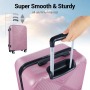 Tripcomp 11 Piece Hardshell Luggage Set, 20/24/28 Inch Carry On Spinner Suitcase with Packing Cubes Toiletry Bag, Lightweight Durable Travel Suitcase Smooth Rolling Wheels,Pink