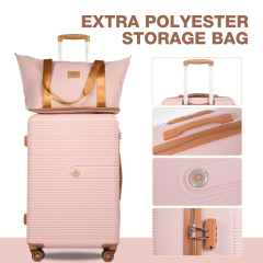 Travelhouse 6 Piece Hardshell Luggage Set Lightweight Suitcase with TSA Lock and Spinner Wheels and Duffle Bag,Pink