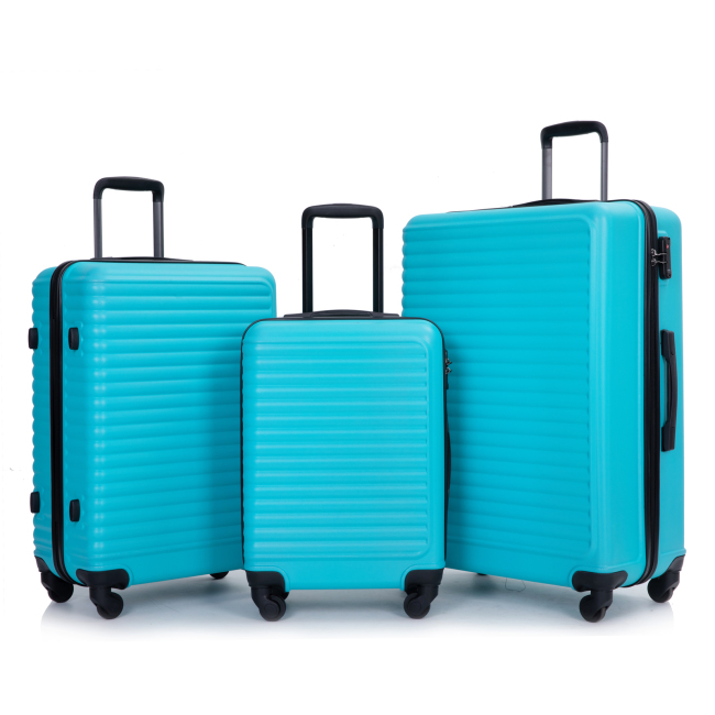 3 Pieces Luggage Sets ABS Lightweight Suitcase with Two Hooks, Spinner Wheels, TSA Lock, (20/24/28)
