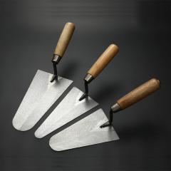 Wooden Grip Carbon Steel Blade Concrete Mortar Float Patching Finishing Masonry Trowel with Zinc Alloy Cap End