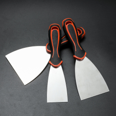 2" 3" 4" 5" 6" Rubber Handle Stainless Steel Metal Spatula Set Flexible Putty Knife Spatula Knives