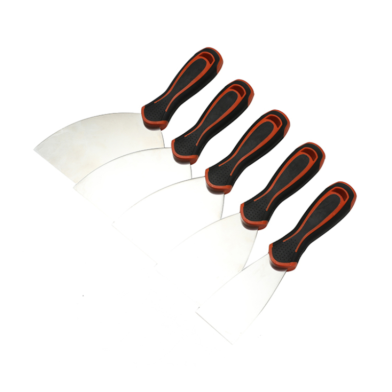 2" 3" 4" 5" 6" Rubber Handle Stainless Steel Metal Spatula Set Flexible Putty Knife Spatula Knives