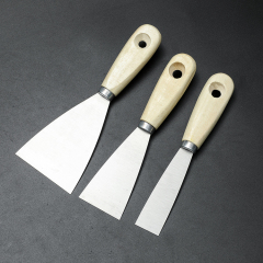 Wooden Handle Carbon Steel Stainless Steel Putty Knives Scrapers