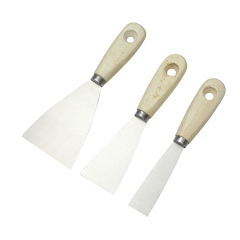Wooden Handle Carbon Steel Stainless Steel Putty Knives Scrapers