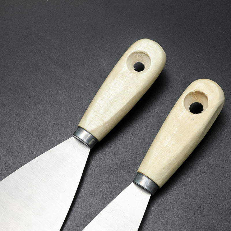 Wooden Handle Carbon Steel Stainless Steel Putty Knives Scrapers