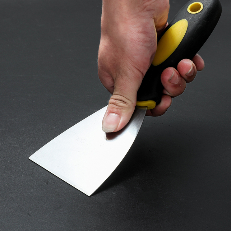 Mirror Surface Polished Stainless Steel Paint Scraper Rubber Handle Putty Knife