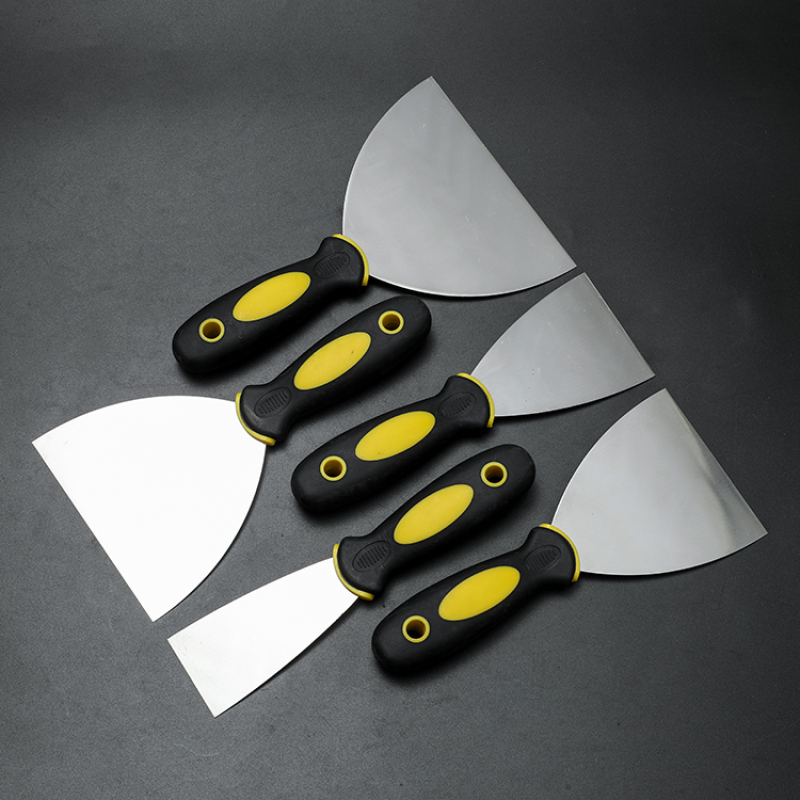 Mirror Surface Polished Stainless Steel Paint Scraper Rubber Handle Putty Knife