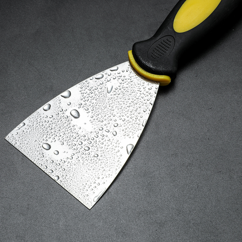 Mirror Surface Polished Stainless Steel Paint Scraper Rubber Handle Putty Knife