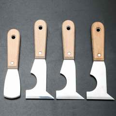 Wooden Handle Stainless Steel Paint Scraper Taping knife Multifunctional Putty Knife Scraper