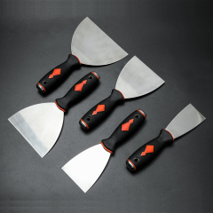 Plastic Handle Flexible Blade Carbon Steel Mirror Polished Putty Knife Spatula