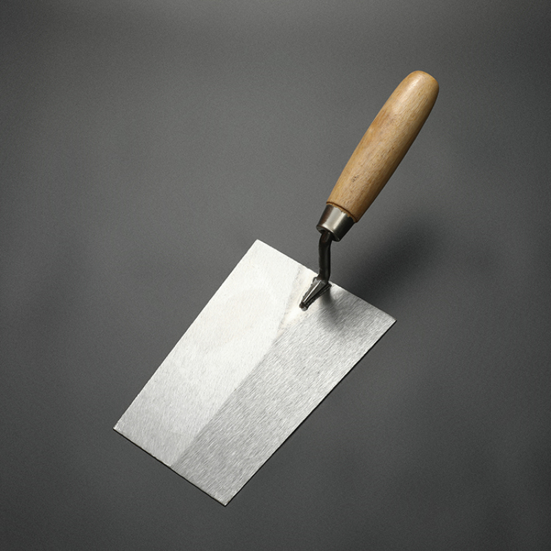 Wooden Handle High Carbon Steel Float Trowel Square End Bucket Hardened and Tempered Steel Bricklaying Trowel