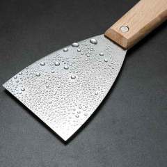 Wooden Handle 3 Inch Carbon Steel Soft Grip Heavy Duty Bent Putty Knife Scraper