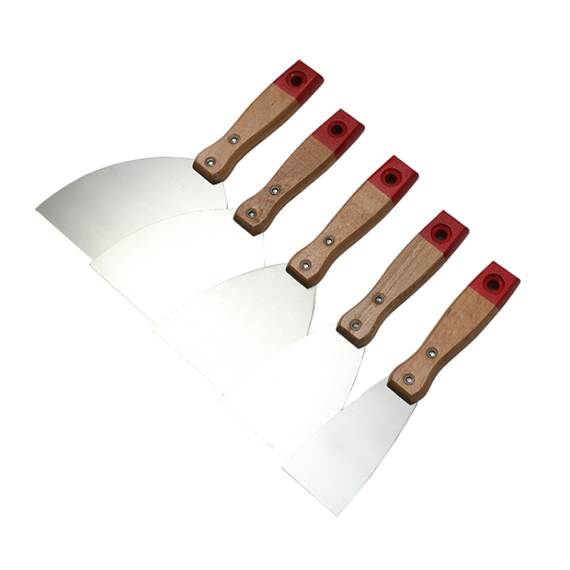 Amazon Hot Sale Wooden Handle Carbon Steel Putty Knife Czech Beech Handle Stainless Steel Scraper