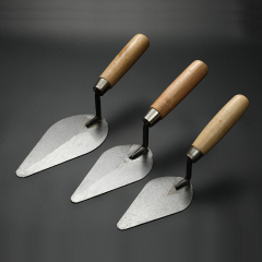 Wooden Handle Round High Carbon Hardened Tempered Steel Pointing Masonry Bricklaying Trowel
