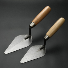 Wooden Handle Round High Carbon Hardened Tempered Steel Pointing Masonry Bricklaying Trowel