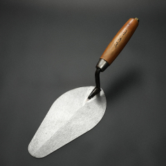 Wooden Handle Round High Carbon Hardened Tempered Steel Pointing Masonry Bricklaying Trowel