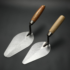 Wooden Handle Round High Carbon Hardened Tempered Steel Pointing Masonry Bricklaying Trowel