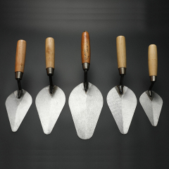 Wooden Handle Round High Carbon Hardened Tempered Steel Pointing Masonry Bricklaying Trowel