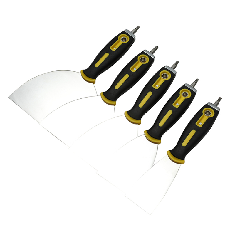 Mirror Surface Polished 420 Stainless Steel Flexible Blade Non-slip Handle Putty Knife with Screwdriver End
