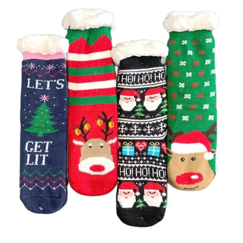 Christmas and New Year warm plush comfortable cotton socks Soft floor socks Warm wool anti-skid thick winter household socks