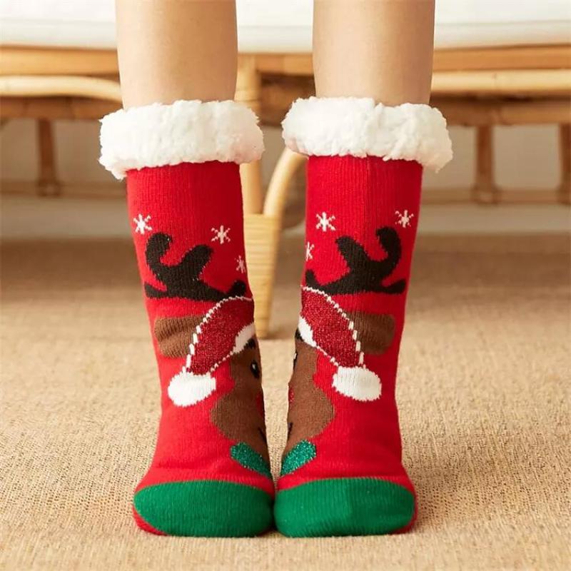 Christmas and New Year warm plush comfortable cotton socks Soft floor socks Warm wool anti-skid thick winter household socks