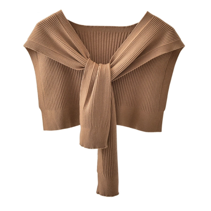 Autumn and Winter New Small Knitted Scarves Shawls Fashion Knotted Shoulder Thin Soft Women's Cape Shawl Clothing Decoration