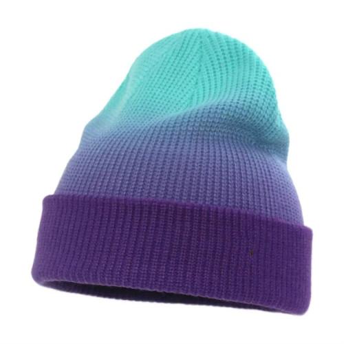 Custom hot autumn and winter hat tie dyeing fashion men's and women's color tie dyeing knitted Beanstalk hat