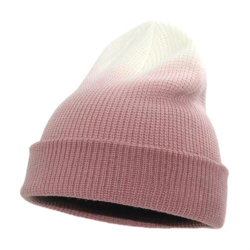 Custom hot autumn and winter hat tie dyeing fashion men's and women's color tie dyeing knitted Beanstalk hat