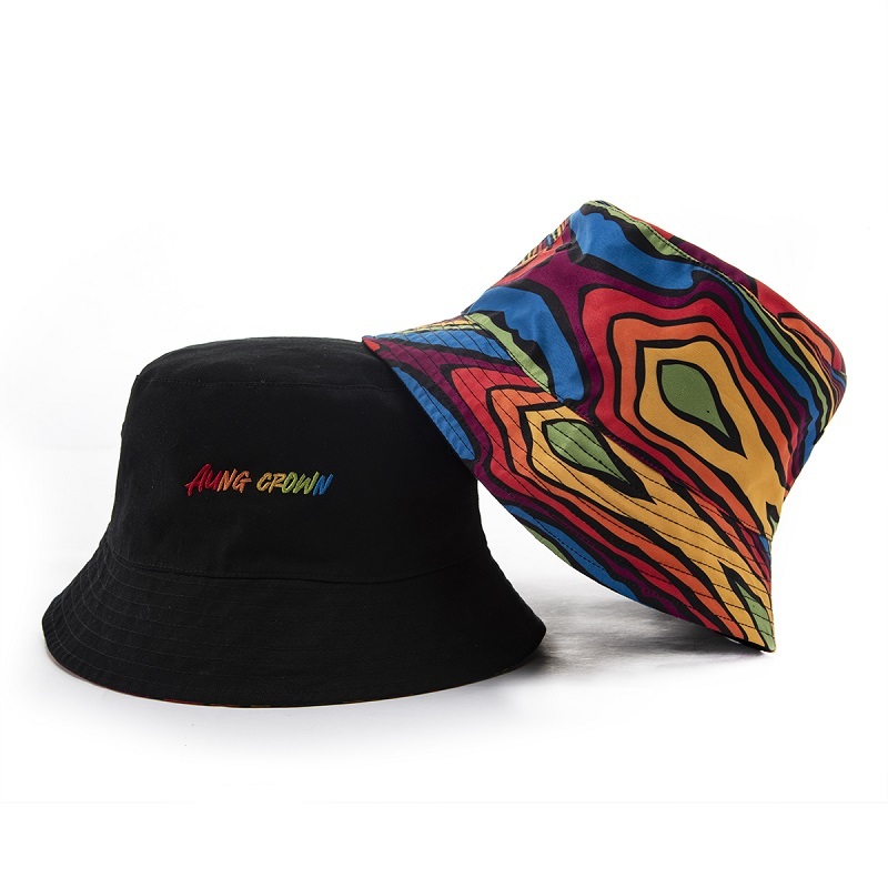 Men's and women's sun hat wholesale customized logo design embroidered printed double-sided Bucket Hat