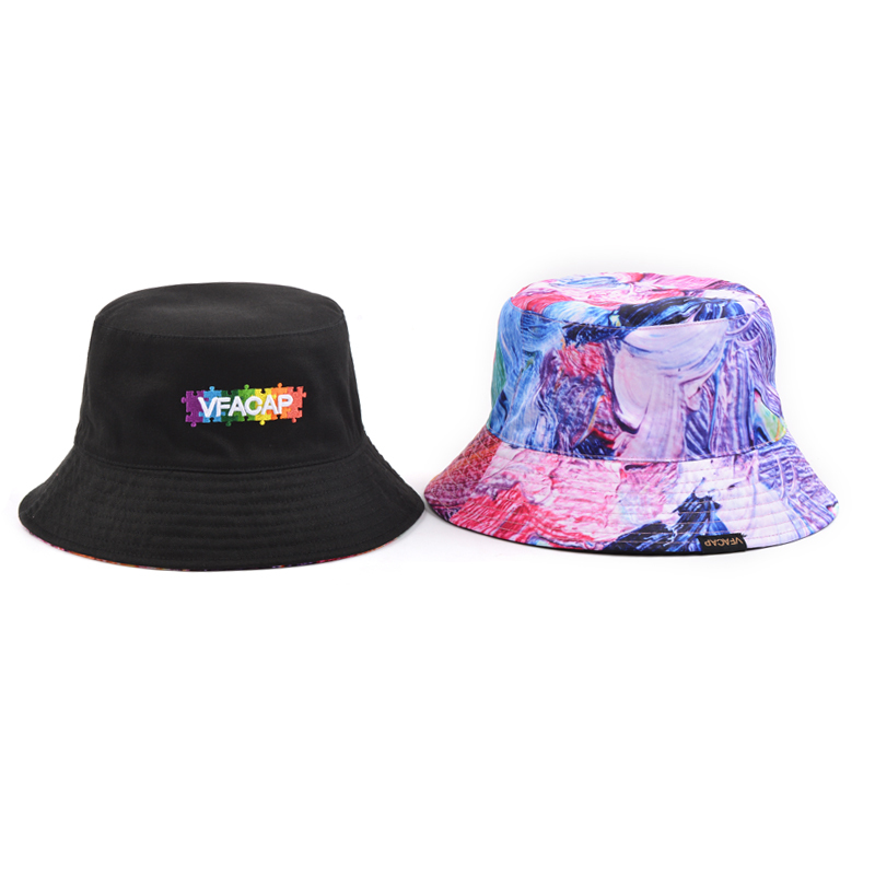 Men's and women's sun hat wholesale customized logo design embroidered printed double-sided Bucket Hat