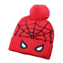 Autumn and winter spider man children's winter hat baby cartoon warm knitted hat embroidery Beanie boy girl