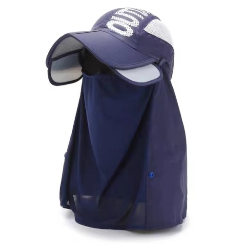 Custom  men's outdoor fishing foldable baseball cap full face sunscreen cap