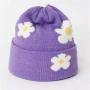 Acrylic Soft Winter Hat Women's Customized Logo Jacquard Flowers Men's and Women's Multicolor Flanging Winter Beanie