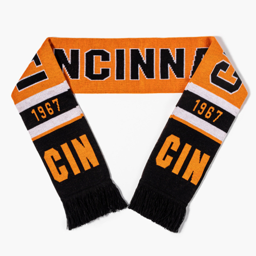 LOW MOQ OEM Custom Logo Football Scarf Acrylic Football Scarf Knitting Pattern Cashmere Football Scarf Women Men Quantity Winter