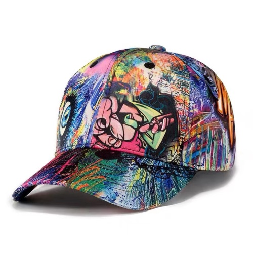 Custom doodle sports hat men's and women's abstract graffiti print baseball cap fashion casual sun visor hat truck cap